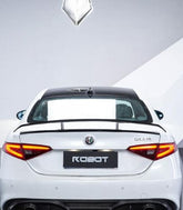 Alfa Romeo Giulia Sport Veloce Ti Sprint RWD AWD Lusso Base 2017 2018 2019 2020 2021 2022 2023 2024 with Aftermarket Parts - "HIDROGAI" Rear Lip Spoiler Carbon Fiber / FRP from Robot Craftsman